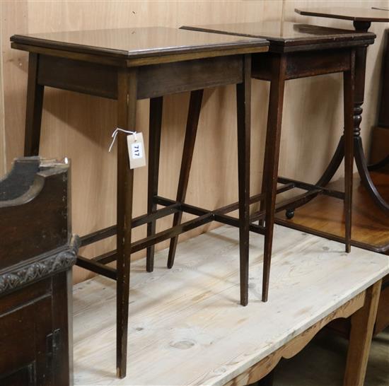 A pair of Edwardian mahogany card tables W.51cm